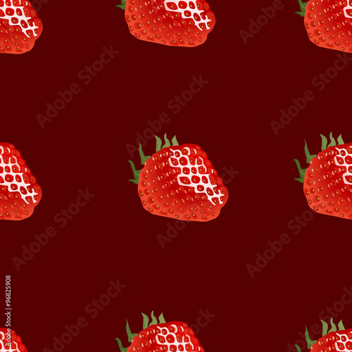 Seamless pattern with strawberry