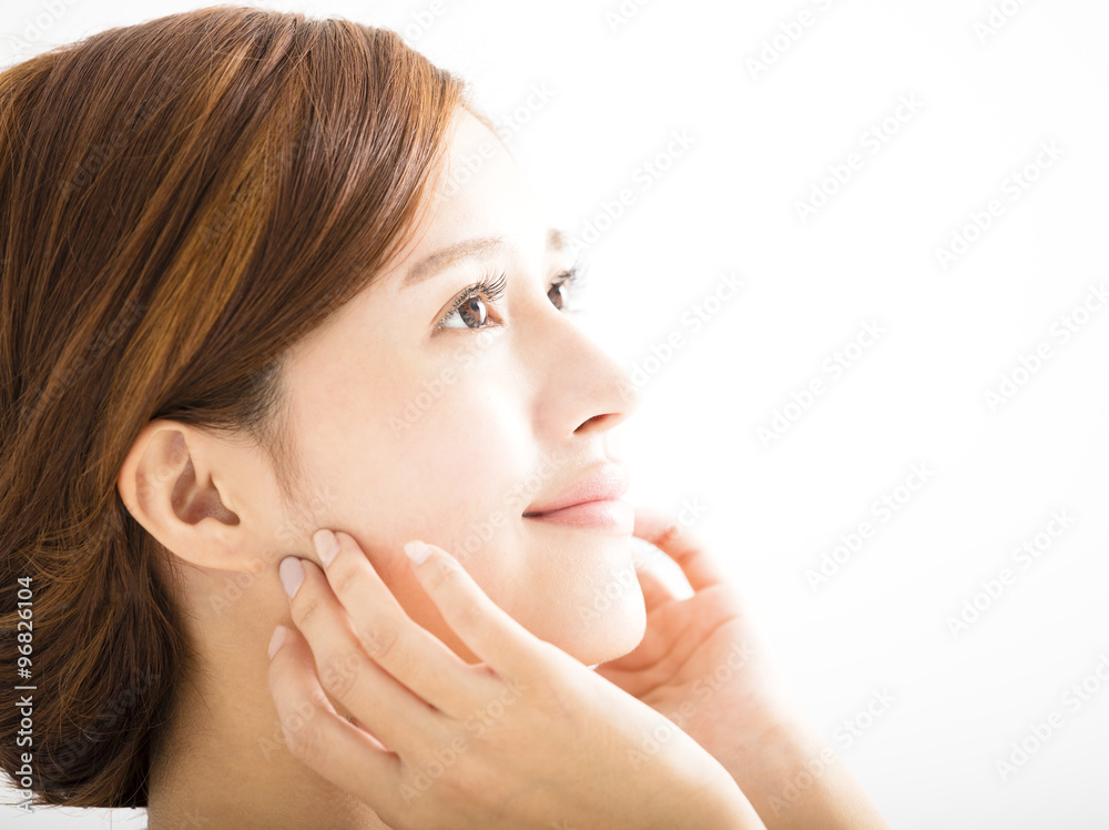 closeup beautiful young asian woman face closeup beautiful young asian woman face