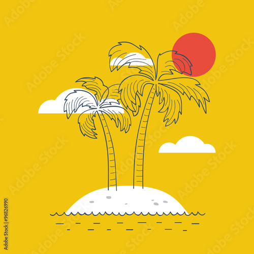 A small island with a couple of palms