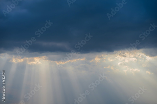 Sun beam through the clouds