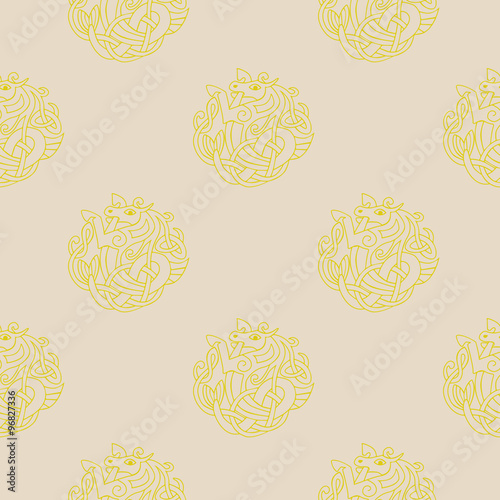 Seamless background with Celtic art and ethnic ornaments for your design