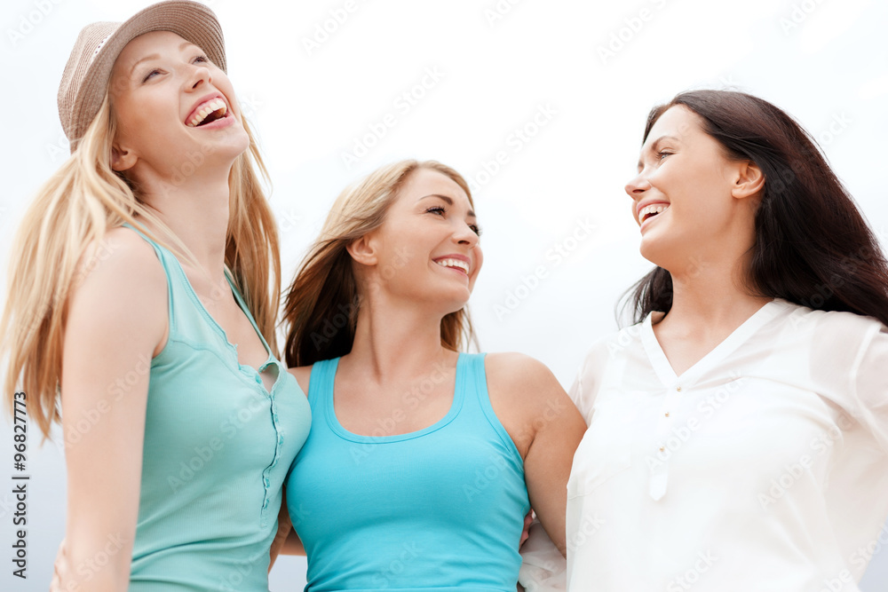 girls looking up in the sky girls looking up in the sky