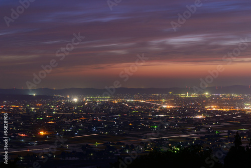 Landscape of Tonami Plain in Toyama, Japan