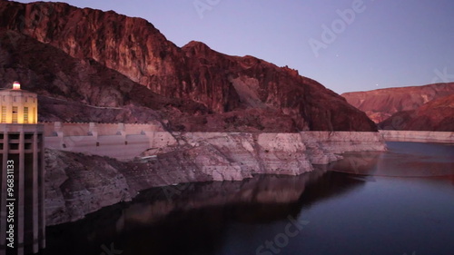 Pan Across the Snake River Lake Mead Hover Dam