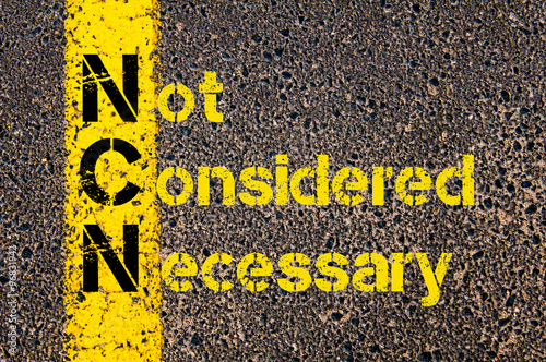 Business Acronym NCN as Not Considered Necessary photo