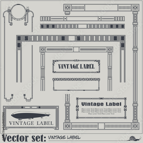 Vector vintage style labels and tags on different versions for decoration and design
