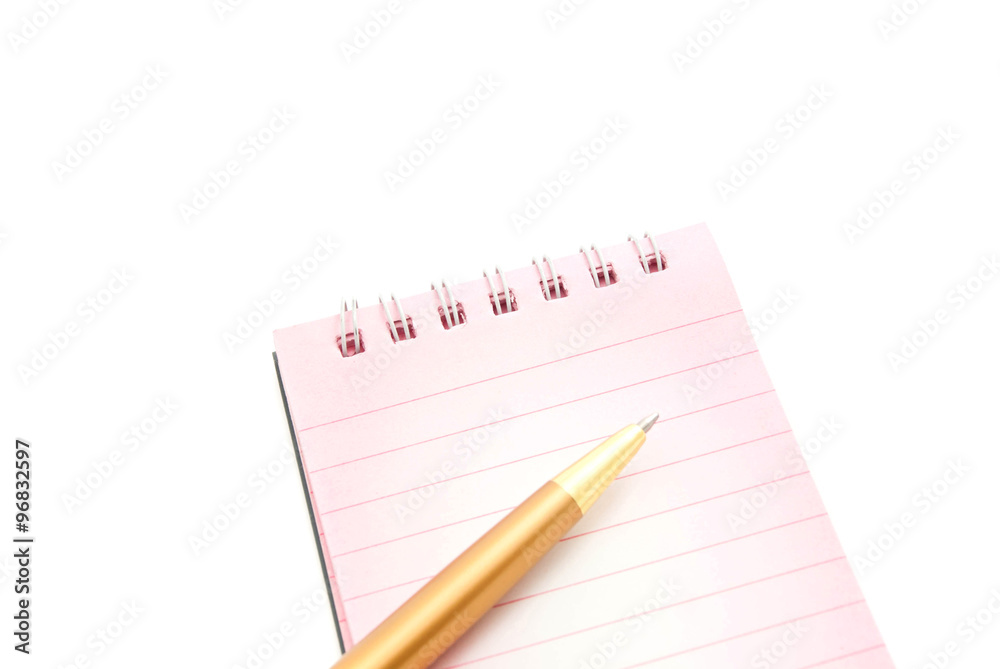 pink notepad and golden pen pink notepad and golden pen