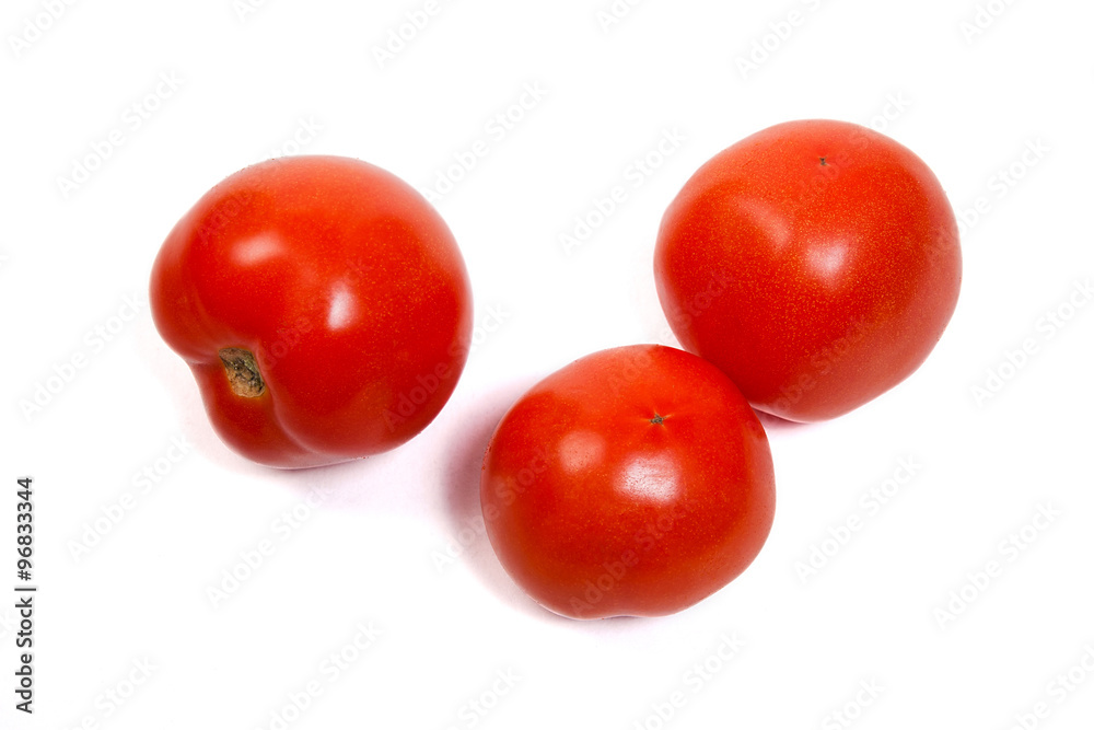 Ripe tomatoes isolated on white Ripe tomatoes isolated on white