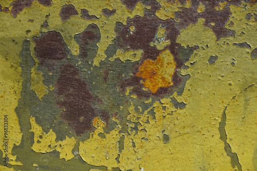 Stained rusty painted metal surface with flakes © breakingthewalls