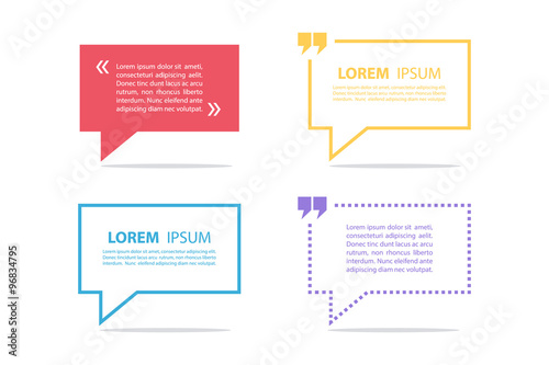 Set of quote text bubble template. Quote bubble. Quote form. Vector illustration.