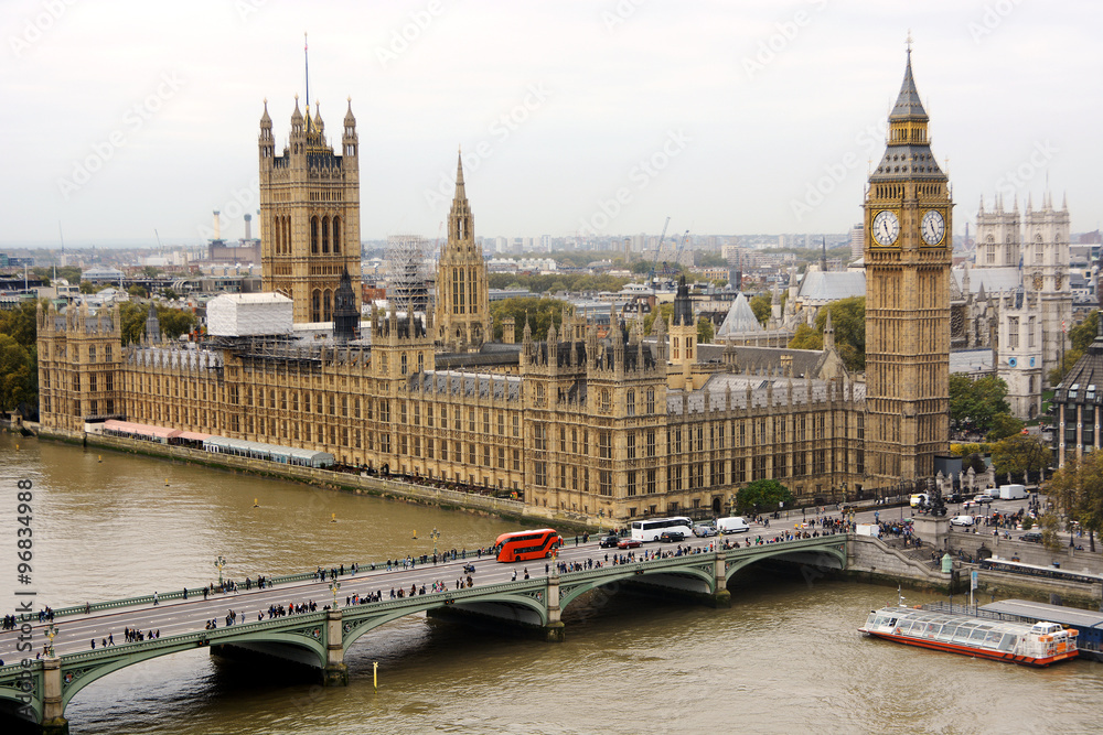 Big Ben und Palace of Westminster in London - obrazy, fototapety, plakaty 