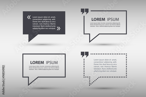 Set of quote text bubble template. Quote bubble. Quote form. Vector illustration.