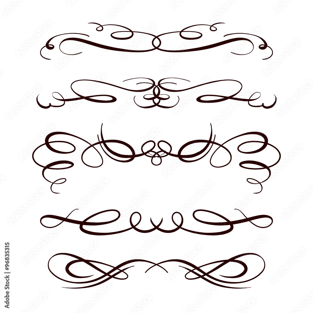 Vector calligraphy elements. Vector calligraphy elements.