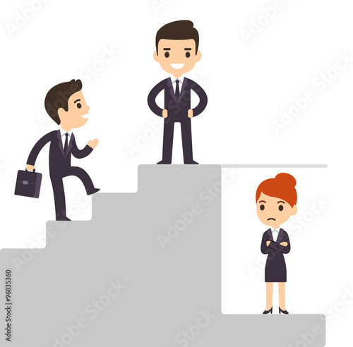 Corporate ladder and glass ceiling