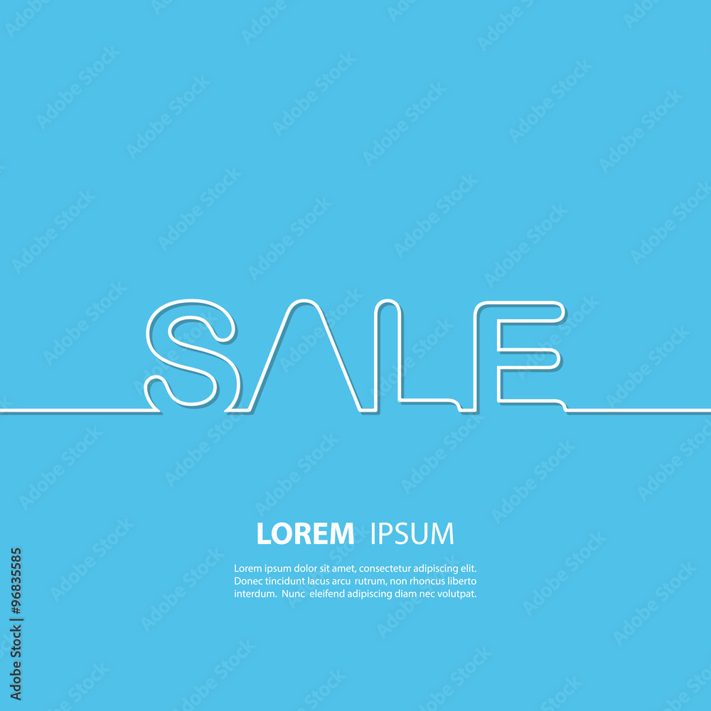 Fototapeta premium Sale poster. Sale banner. Seasonal discount. Outline. Vector illustration.