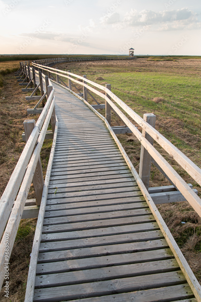 Footbridge, Liepaja lake, Latvia.