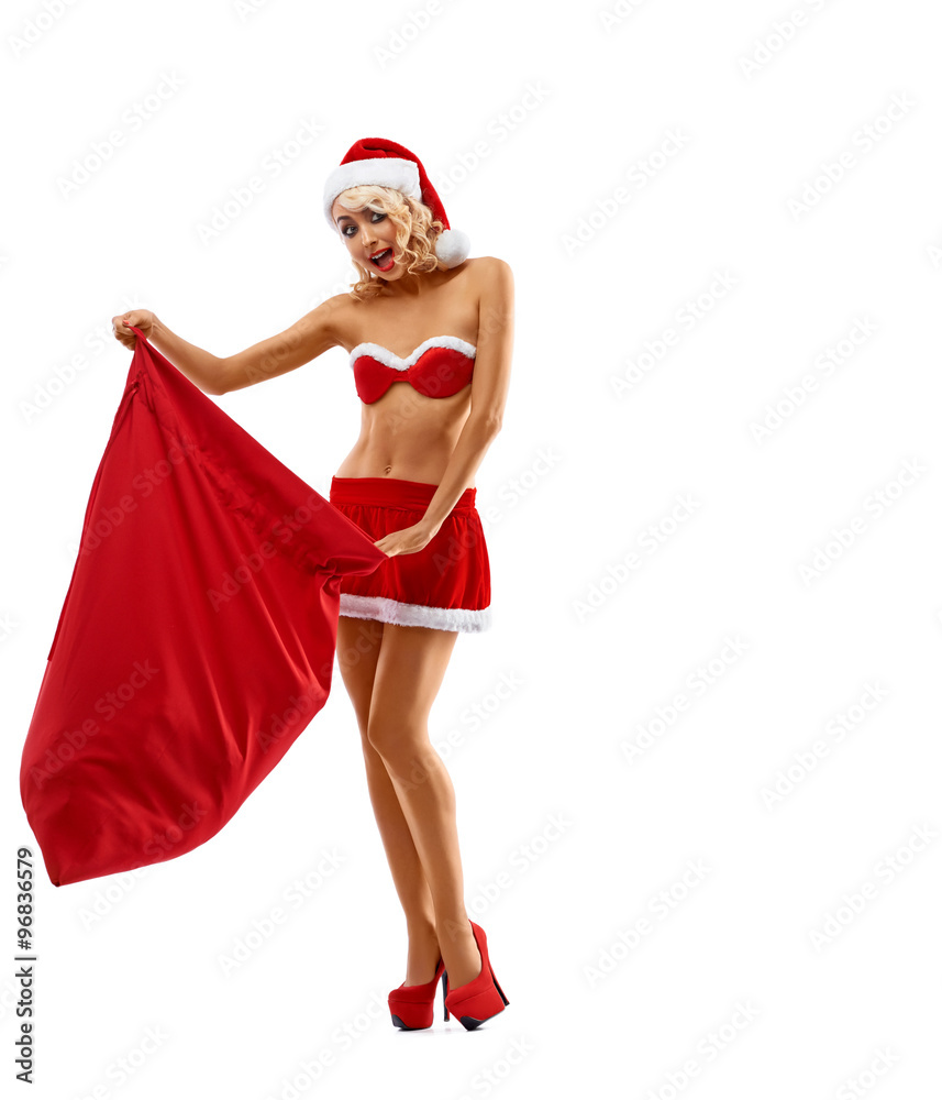 Blonde, female, sexy, beautiful girl, Snow Maiden, Santa woman i Blonde, female, sexy, beautiful girl, Snow Maiden, Santa woman i