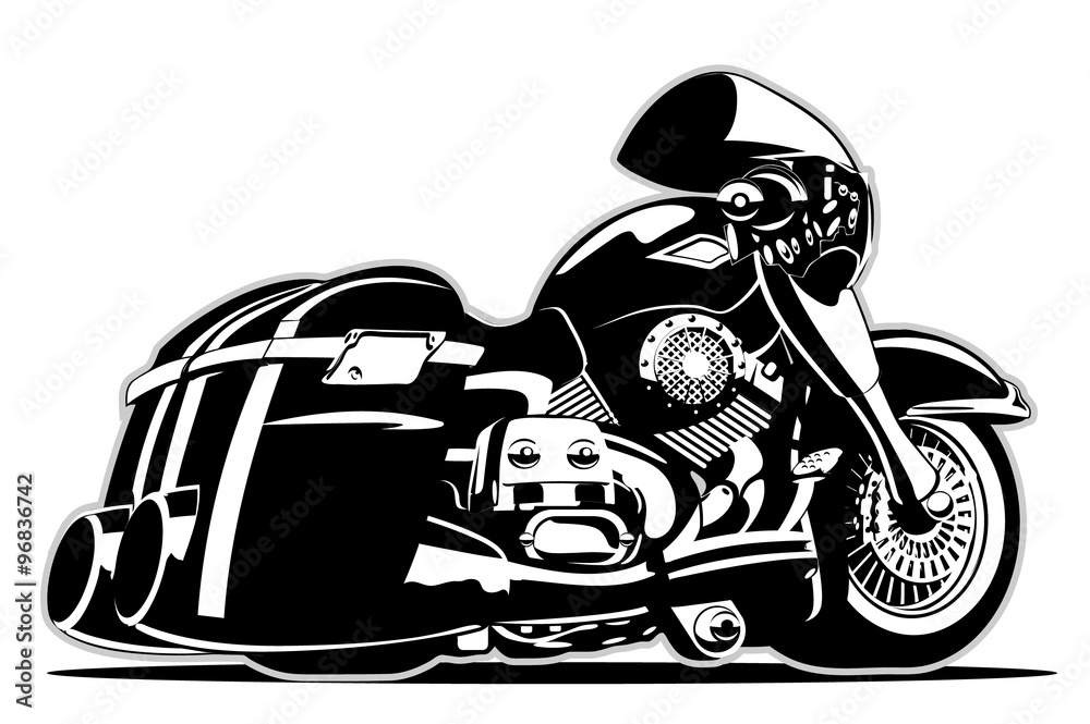 Obraz premium Vector Cartoon Motorbike