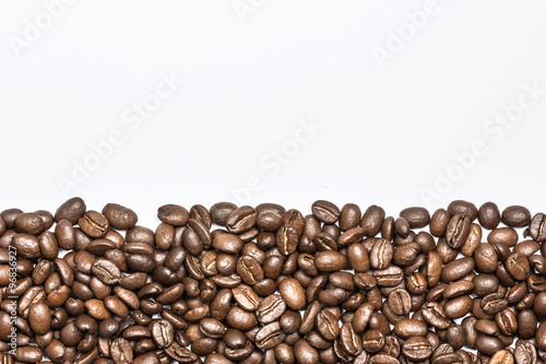Blank empty white space inside coffee grains texture
