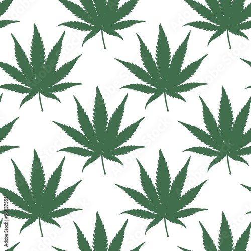 Ganja Marijuana Weed Seamless Pattern Vector