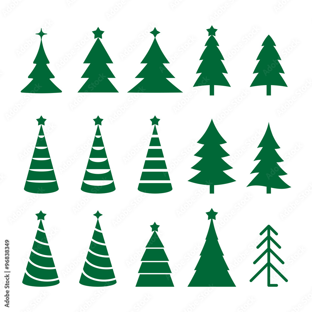 Obraz premium Christmas trees. Vector illustration