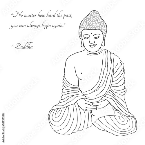 Hand drawn Buddha illustration.