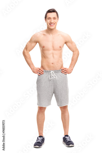 Young man posing shirtless