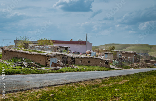 House in the side of road in Iraqi desert near Kirkuk city  photo