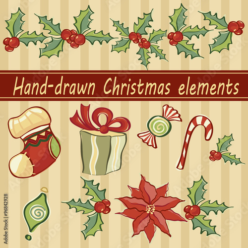 Hand-drawn Christmas elements