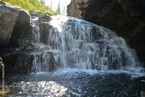 Waterfall in the rocks.
