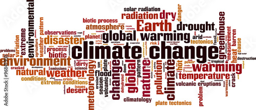 Climate change word cloud concept. Vector illustration