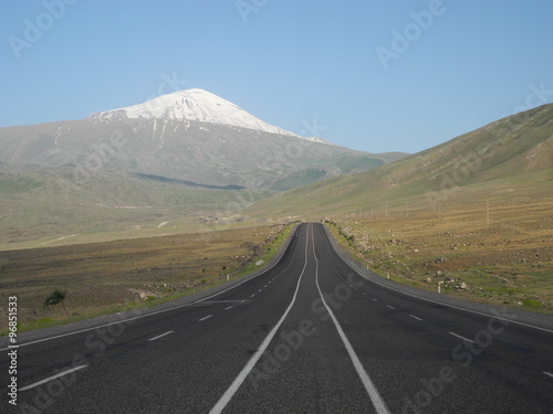 The road to the summit of Mount Ararat