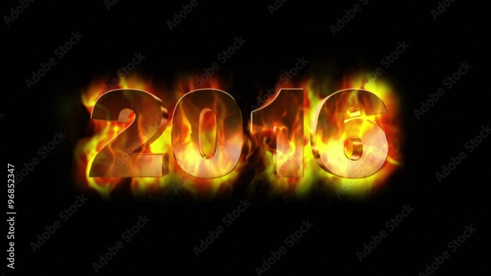 2016 Fiery New Year Text, with Alpha Channel, Loop, 4k 2016 Fiery New Year Text, with Alpha Channel, Loop, 4k