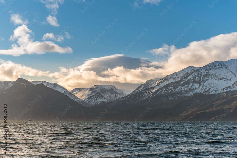 Snow-capped mountains with Blue Sky
