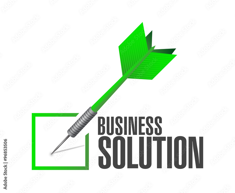 Business Solution check dart sign concept Business Solution check dart sign concept