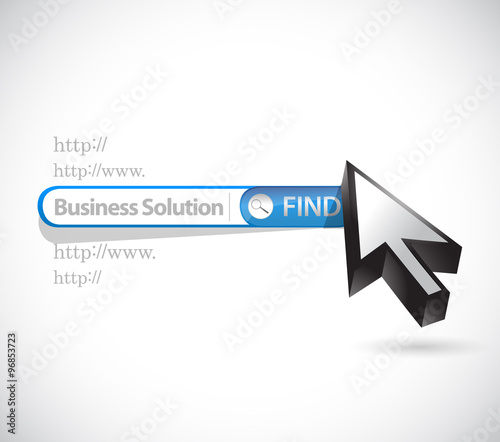 Business Solution search bar sign concept