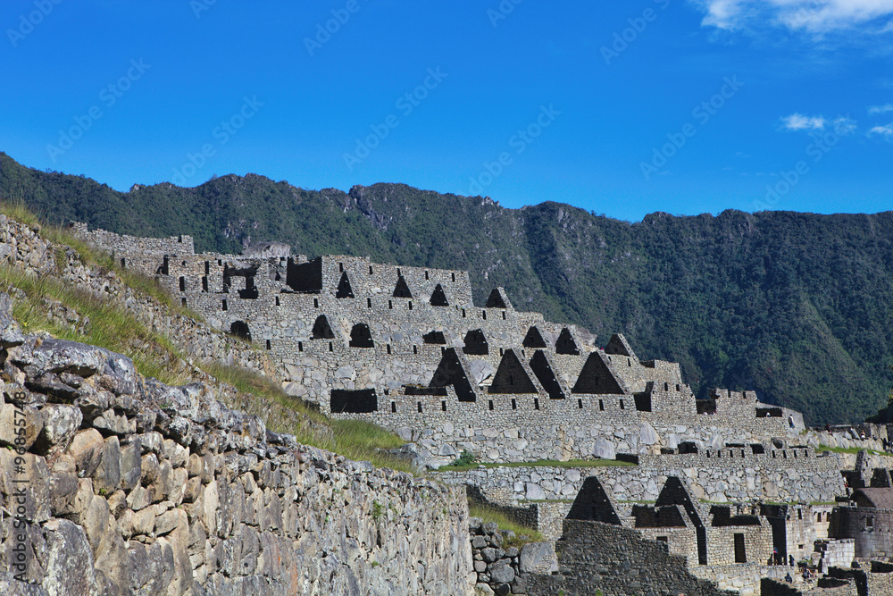 View of the ancient Inca City of Machu Picchu, Peru