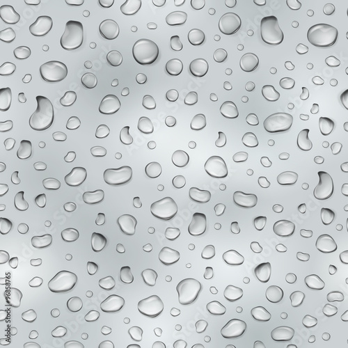 Gray seamless pattern of water drops