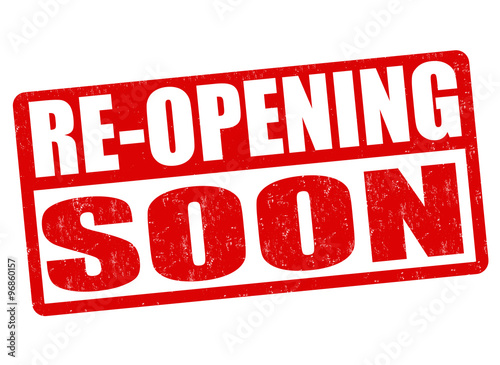 Re-opening soon stamp