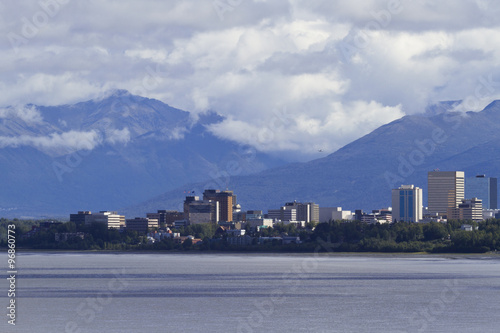Anchorage Skyline with building signs removed