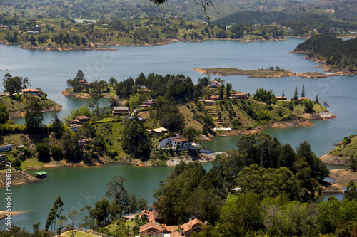 Guatape, Colombia, South America - Panoramic view of the landscape photo