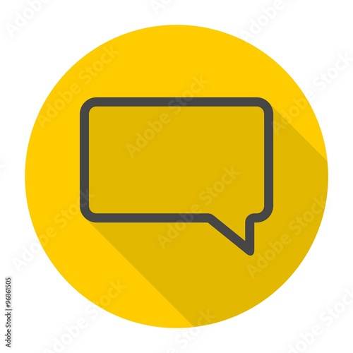 Speech Bubble Icon with long shadow