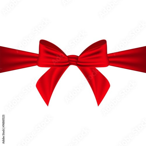 Red bow on a white background photo