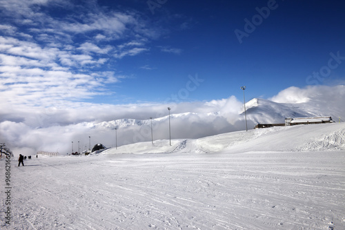 Ski slope at sun wind day © BSANI