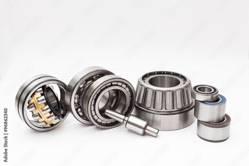 Close up of bearings isolated on white Close up of bearings isolated on white