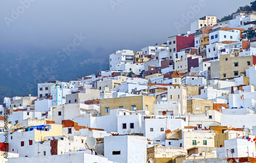 White moroccan town Tetouan near Tangier, Morocco