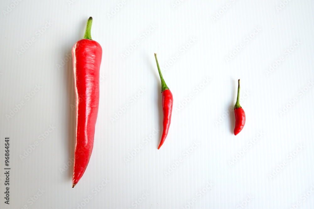 Chilli in different sizes