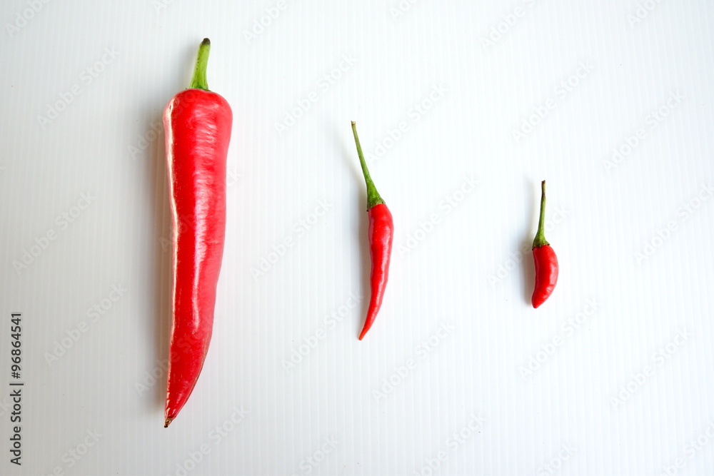 Chilli in different sizes Chilli in different sizes