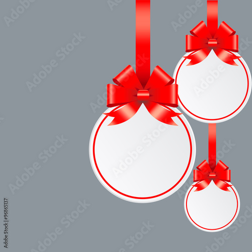 Christmas Paper Baubles with Red Ribbon