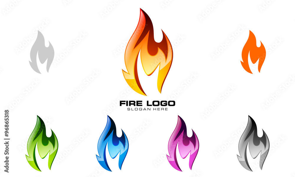 fire, flame, vector logo design, 